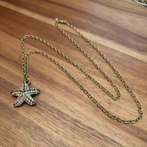 J.Crew | Pave Starfish Pendant Necklace | 24” Length